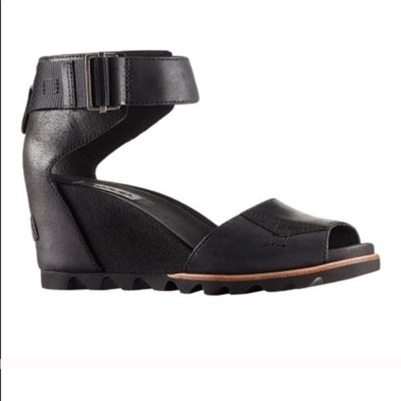 sorel joanie wedge sandal black